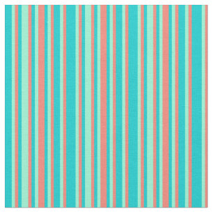 Tela Patrón Turquesa, Salmón y Aquamarina Oscuros