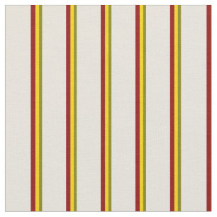 Tela Patrón verde, amarillo, rojo oscuro y beige