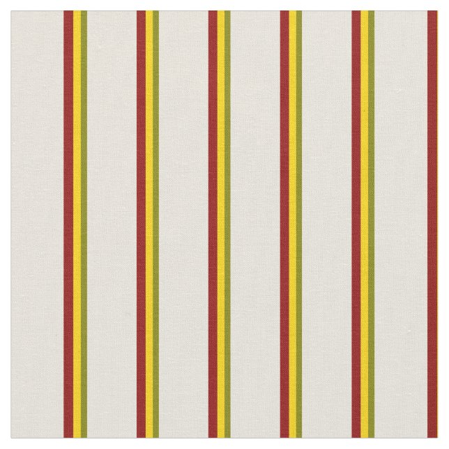 Tela Patrón verde, amarillo, rojo oscuro y beige (De cerca)