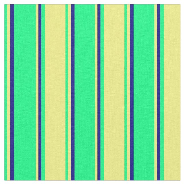 Tela Patrón verde, amarillo y azul (De cerca)