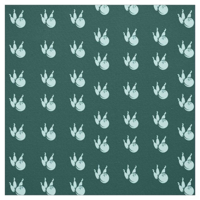Tela patrón verde azulado de juego de bolos (Retal)
