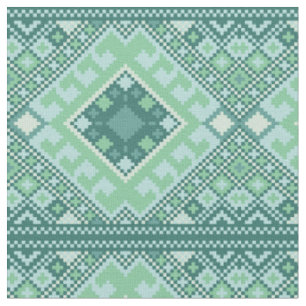 Tela Patrón Verde azulado de Pixel Azteca