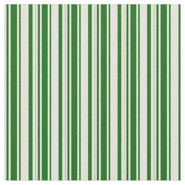 Tela Patrón verde beige y oscuro de rayas (De cerca)