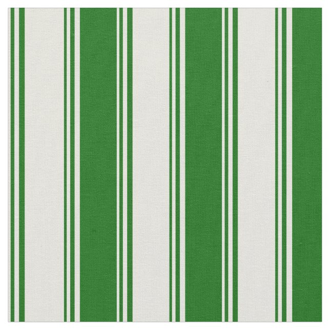 Tela Patrón verde beige y oscuro de rayas (De cerca)