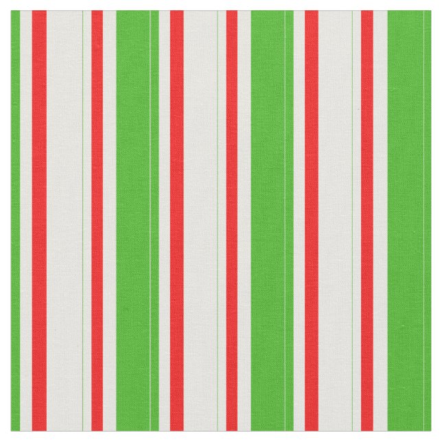 Tela Patrón verde, blanco, rojo a rayas/lino (De cerca)