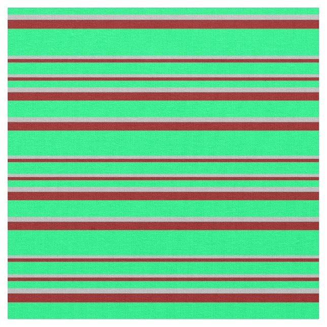 Tela Patrón verde, gris y rojo oscuro (De cerca)