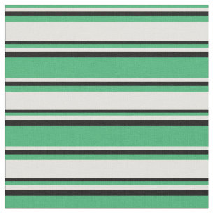Tela Patrón verde marino, amarillo claro y lino negro