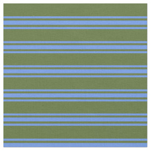 Tela Patrón verde oliva oscuro y azul de flor de maíz