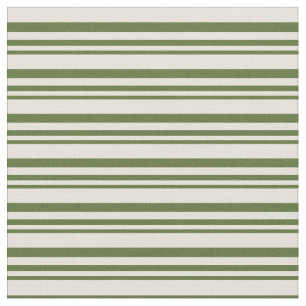 Tela Patrón verde oliva oscuro y lineal beige