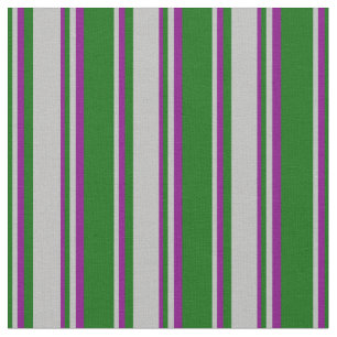 Tela Patrón verde oscuro, gris y morado