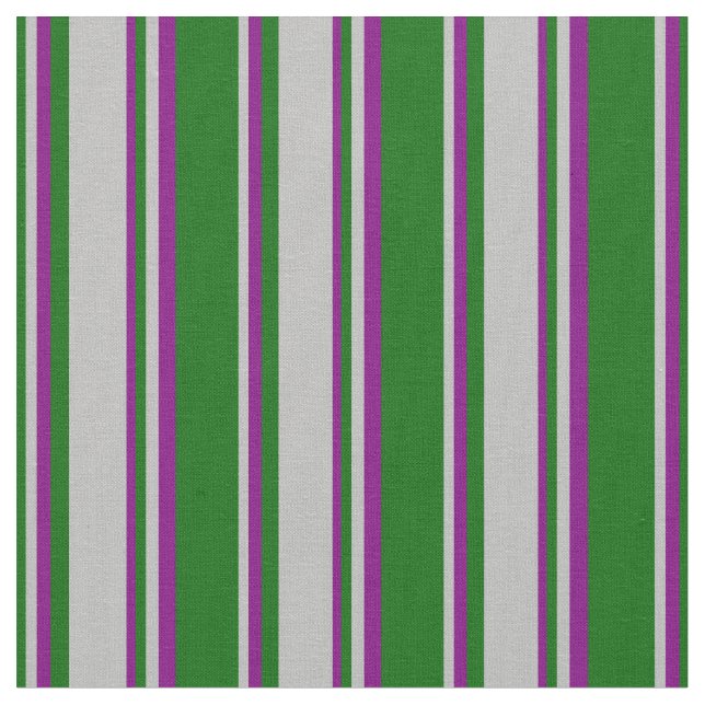 Tela Patrón verde oscuro, gris y morado (De cerca)