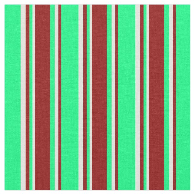 Tela Patrón verde, rojo oscuro y amarillo claro (De cerca)