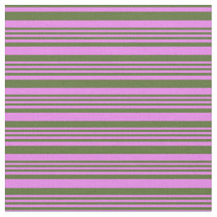 Tela Patrón verde violeta y de oliva oscuro rayado/lino