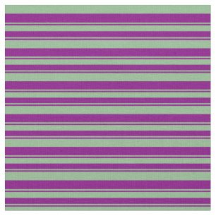 Tela Patrón verde y morado/rayado del mar oscuro