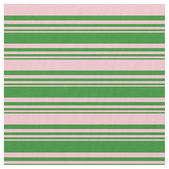Tela Patrón verde y rosa de los bosques (De cerca)