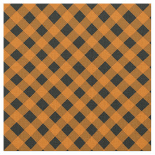 Tela Patrón verificado de Gingham de naranja y negro