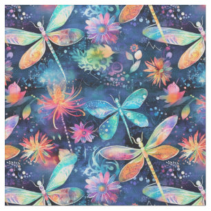 Tela Patrón vibrante de libélulas