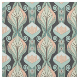 Tela Patrón vintage abstracto botánico Art Nouveau