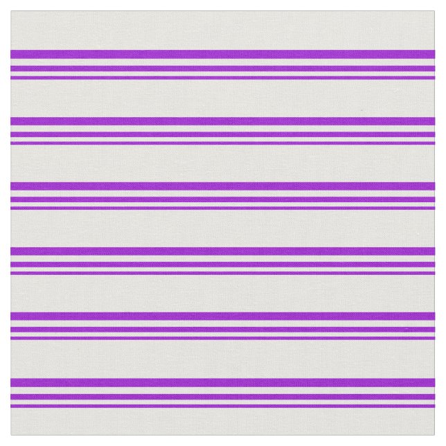 Tela Patrón violeta oscuro y lino blanco (De cerca)