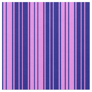 Tela Patrón violeta y azul rayado/con lino