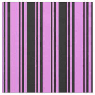 Tela Patrón violeta y negro rayado/con lino