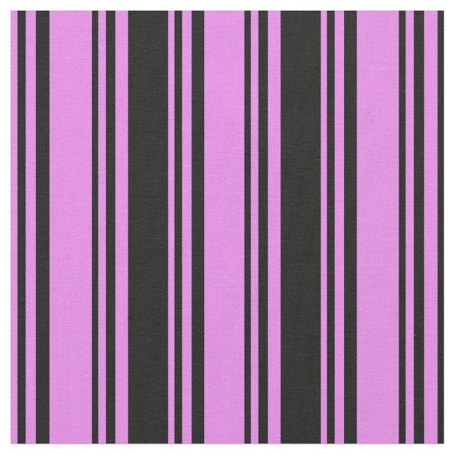 Tela Patrón violeta y negro rayado/con lino (De cerca)
