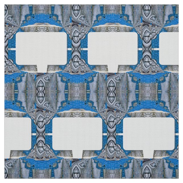 Tela Patrón y texto facial de diversión psicodélica (Retal)