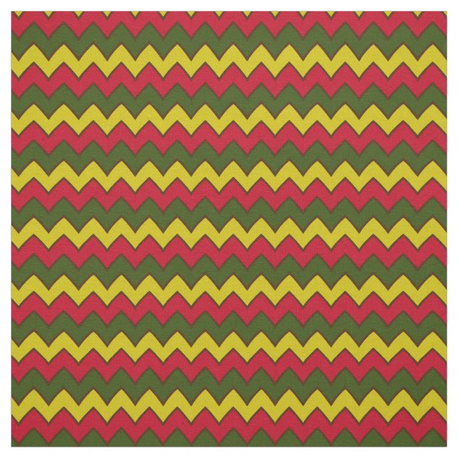Tela Patrón ZigZag Boho Chevron ZigZag Verde Rojo (Retal)