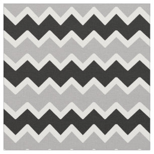 Tela Patrón Zigzag de Chevron Gris Negro