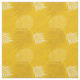 Tela Patronadas de hojas de palmera amarillas mostaza y