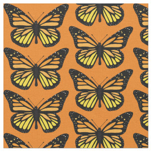 Tela Patronato de mariposa de color amarillo y Naranja 