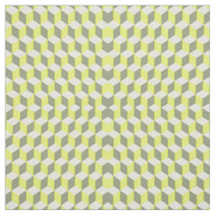 Tela Patrones de cubo isométrico gris y amarillo de lim