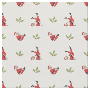 Tela Patrones de Navidad sin Costuras de Pilates Santa