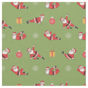 Tela Patrones de Navidad sin Costuras de Pilates Santa