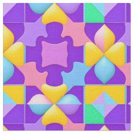 Tela Patrones geométricos abstractos coloridos