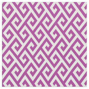 Tela patrones geométricos de clave griega púrpura de or