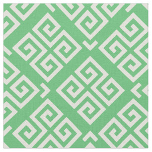 Tela Patrones geométricos de clave verde y gris blanco 