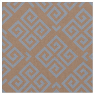 Tela Patrones geométricos de la clave griega marrón de 