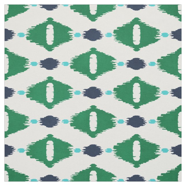 Tela Patrones tribales de ikat azules (Retal)