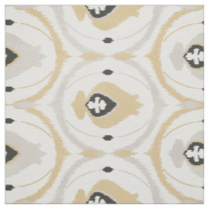 Tela Patrones tribales de ikat beige y gris neutro