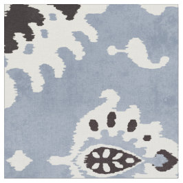 Tela Patrones tribales de ikat blanco azul pálido neutr