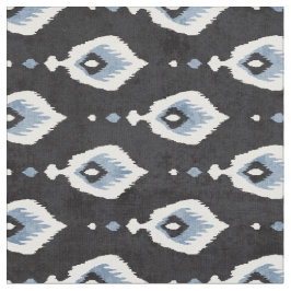 Tela Patrones tribales de ikat blanco azul pálido neutr