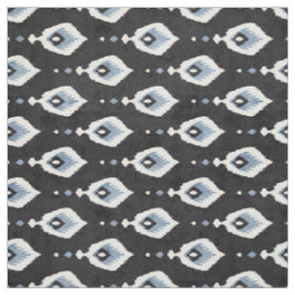 Tela Patrones tribales de ikat blanco azul pálido neutr