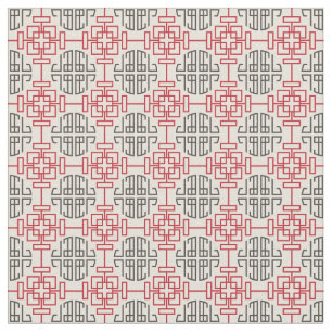 Tela Patte decorativo chino geométrico tradicional roj