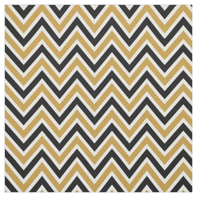 Tela Pattern Chevron Black & Gold (Retal)