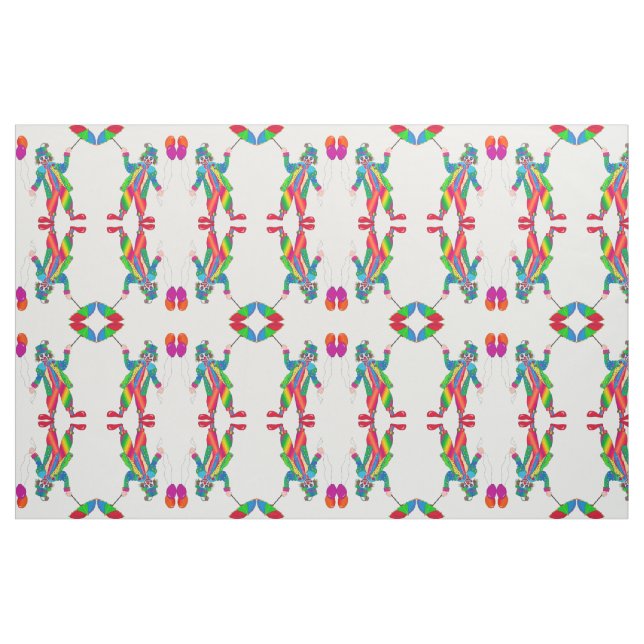 Tela Payaso brillante feliz ("Cuarto gordo" (fat quarter))
