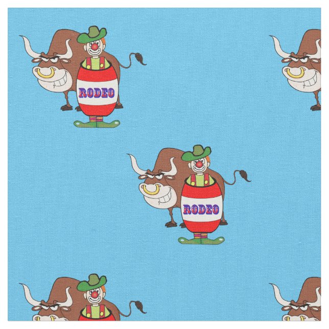 Tela Payaso occidental del rodeo en barril y el dibujo (De cerca)