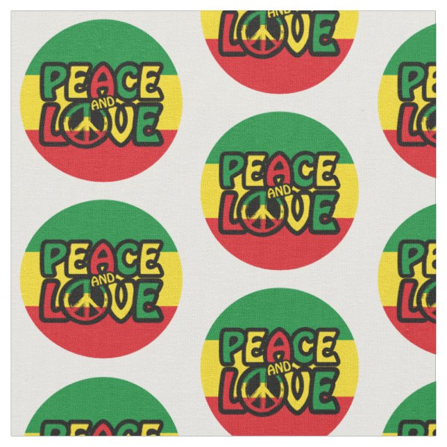 Tela PAZ y AMOR, estilo reggae (De cerca)