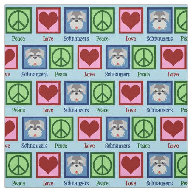 Tela Peace Love Schnauzers (Retal)