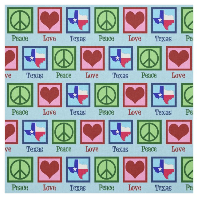 Tela Peace Love Texas Orud Texan (Retal)